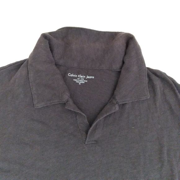 Calvin Klein Jeans open neck tshirt sz XL - Picture 5 of 7